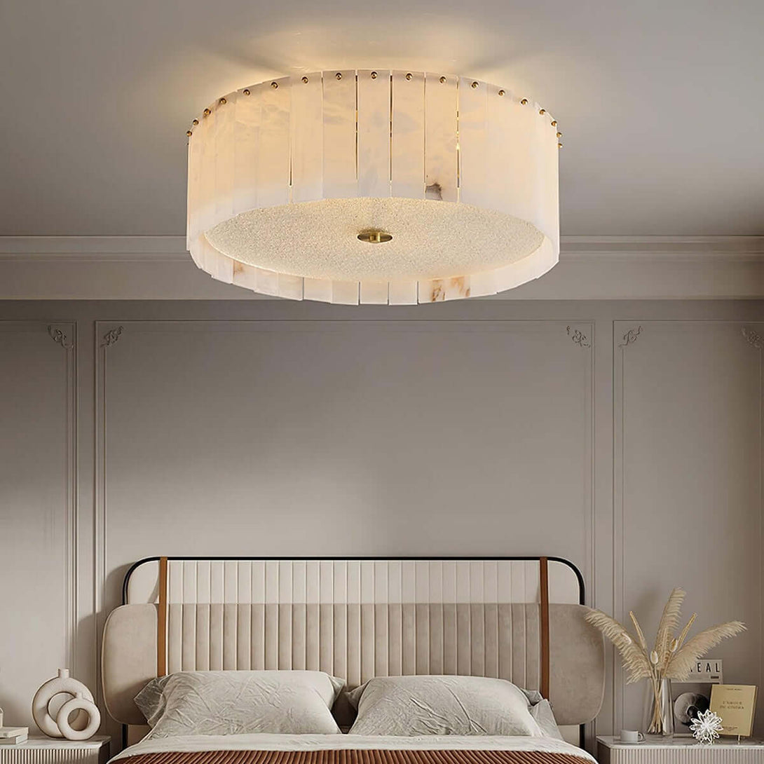 Velura Ceiling Light | Alabaster Flush Mount for Bedrooms & More