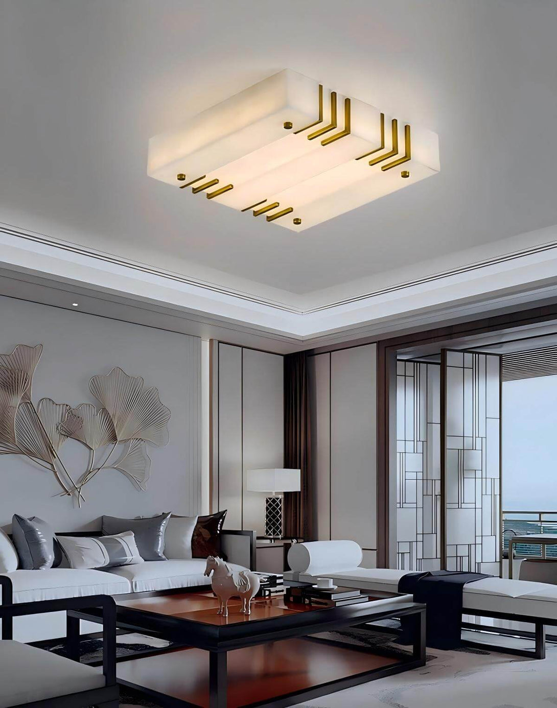 Vexilon Brass Ceiling Light Fixtures for Living Room