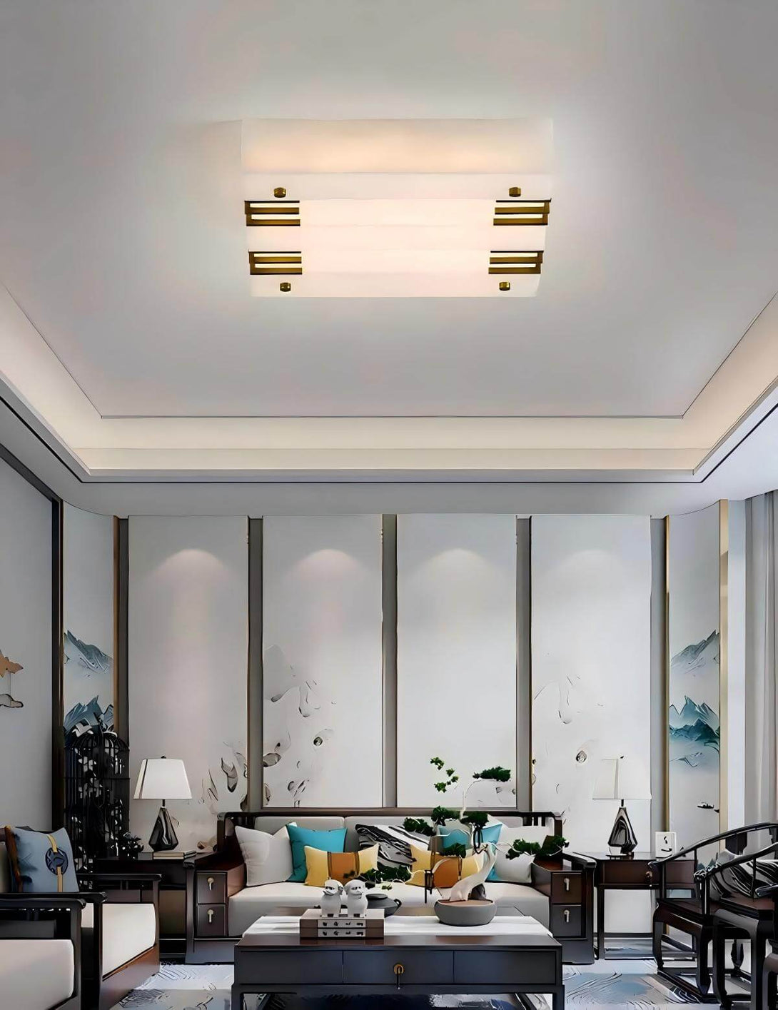Vexilon Brass Ceiling Light Fixtures for Living Room