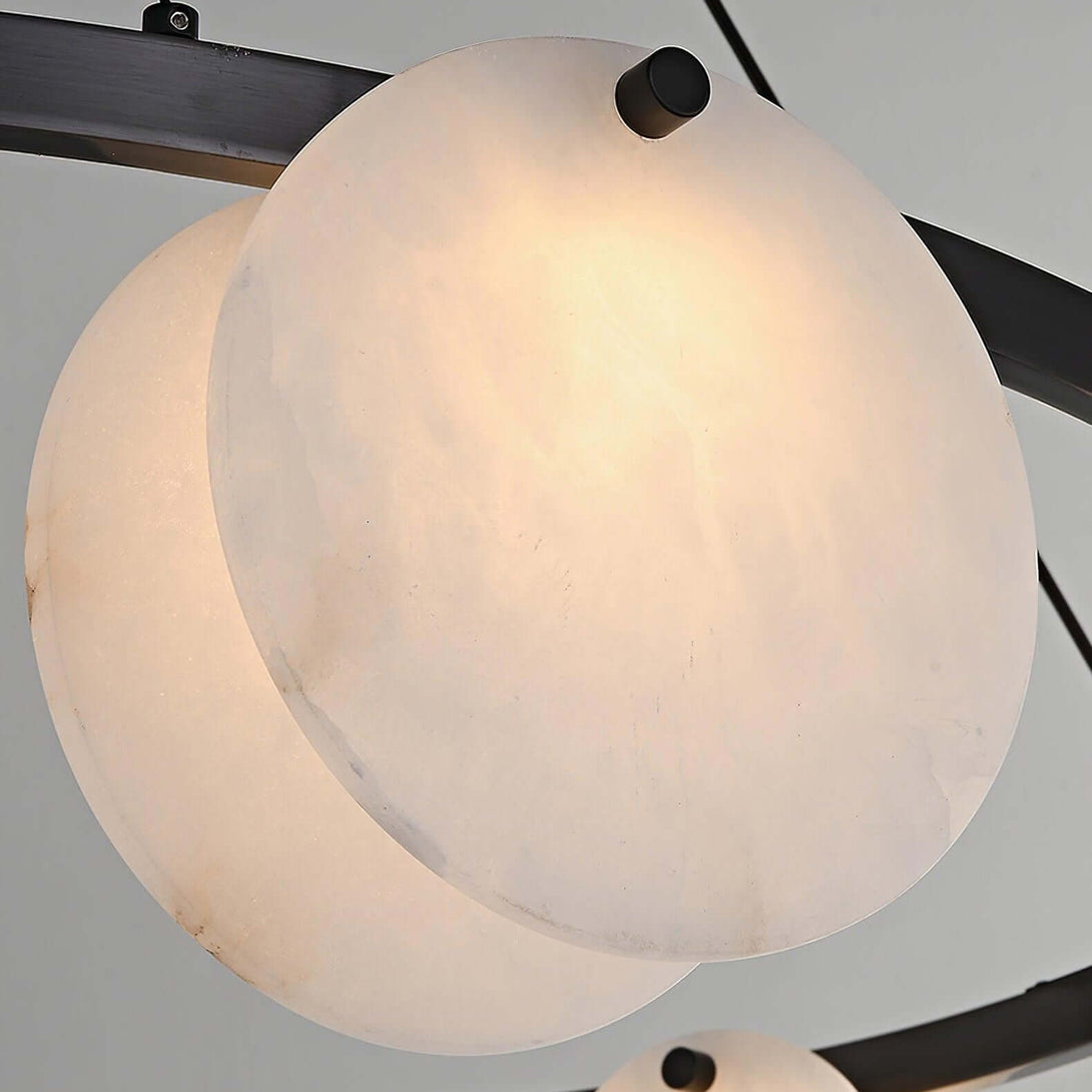 Vezino Alabaster Brass Chandelier | Elegant Bedroom Light