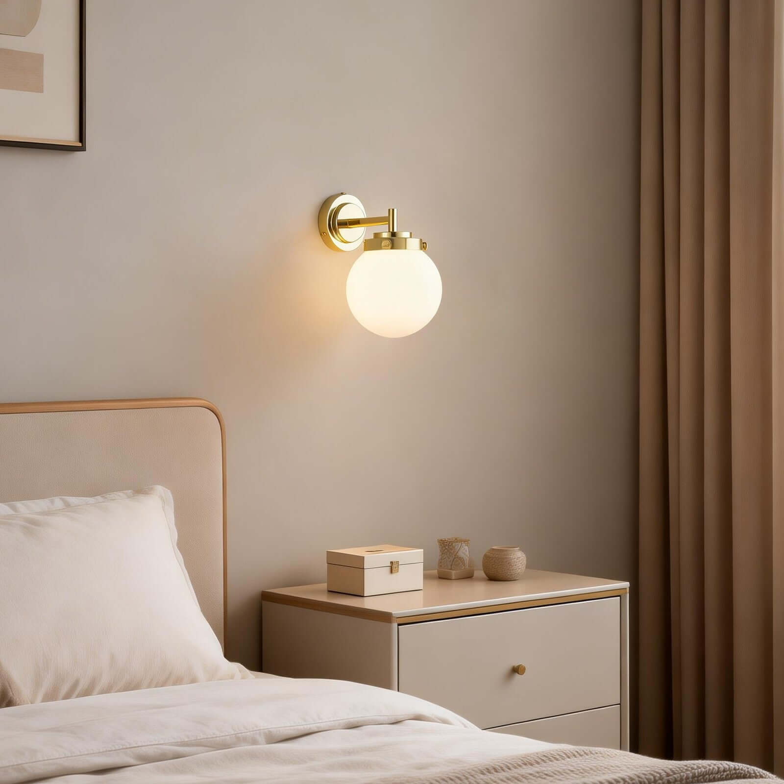 Vorexa Wall Lamp – Modern Milk Glass Sconce for Hallways | Rossolighting