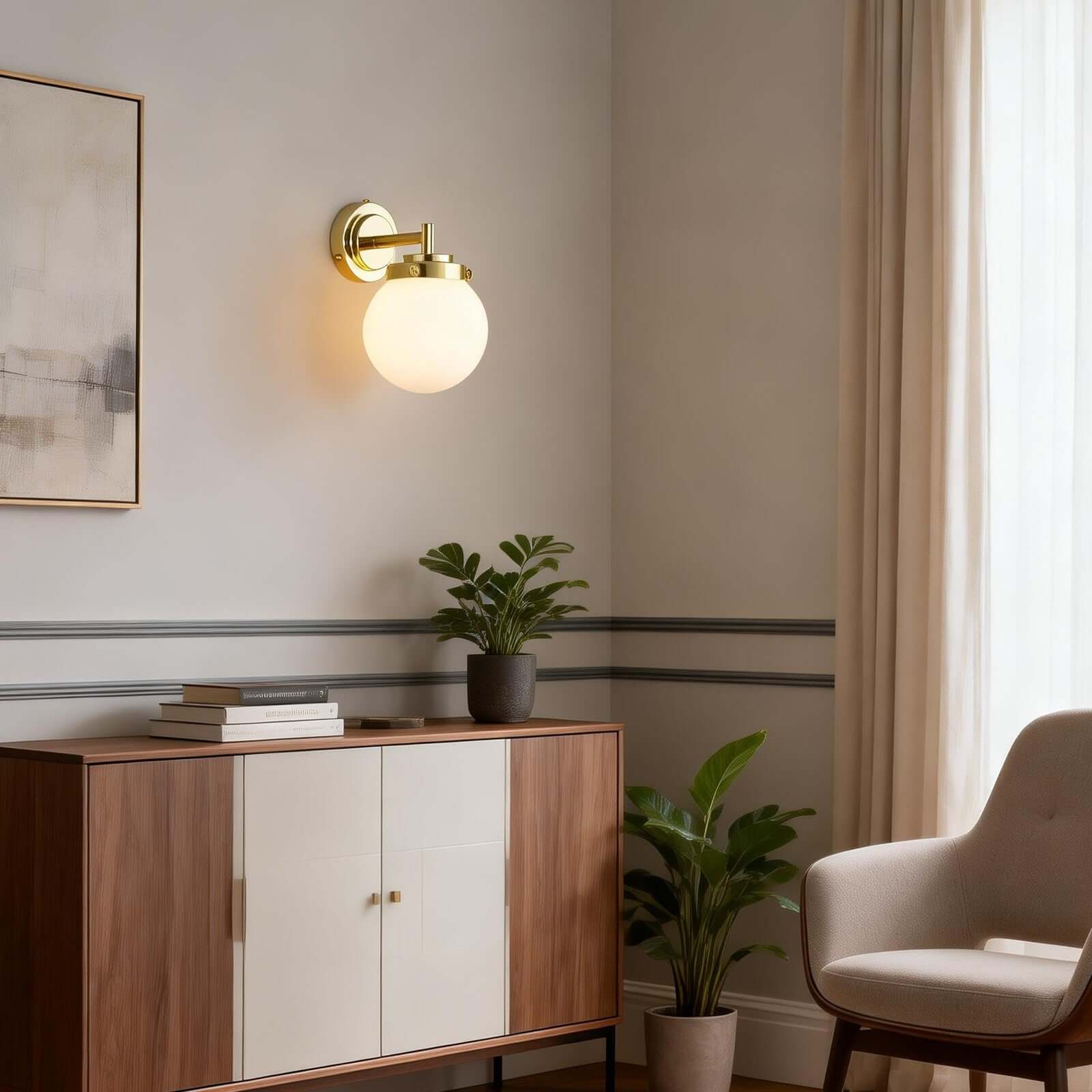 Vorexa Wall Lamp – Modern Milk Glass Sconce for Hallways | Rossolighting