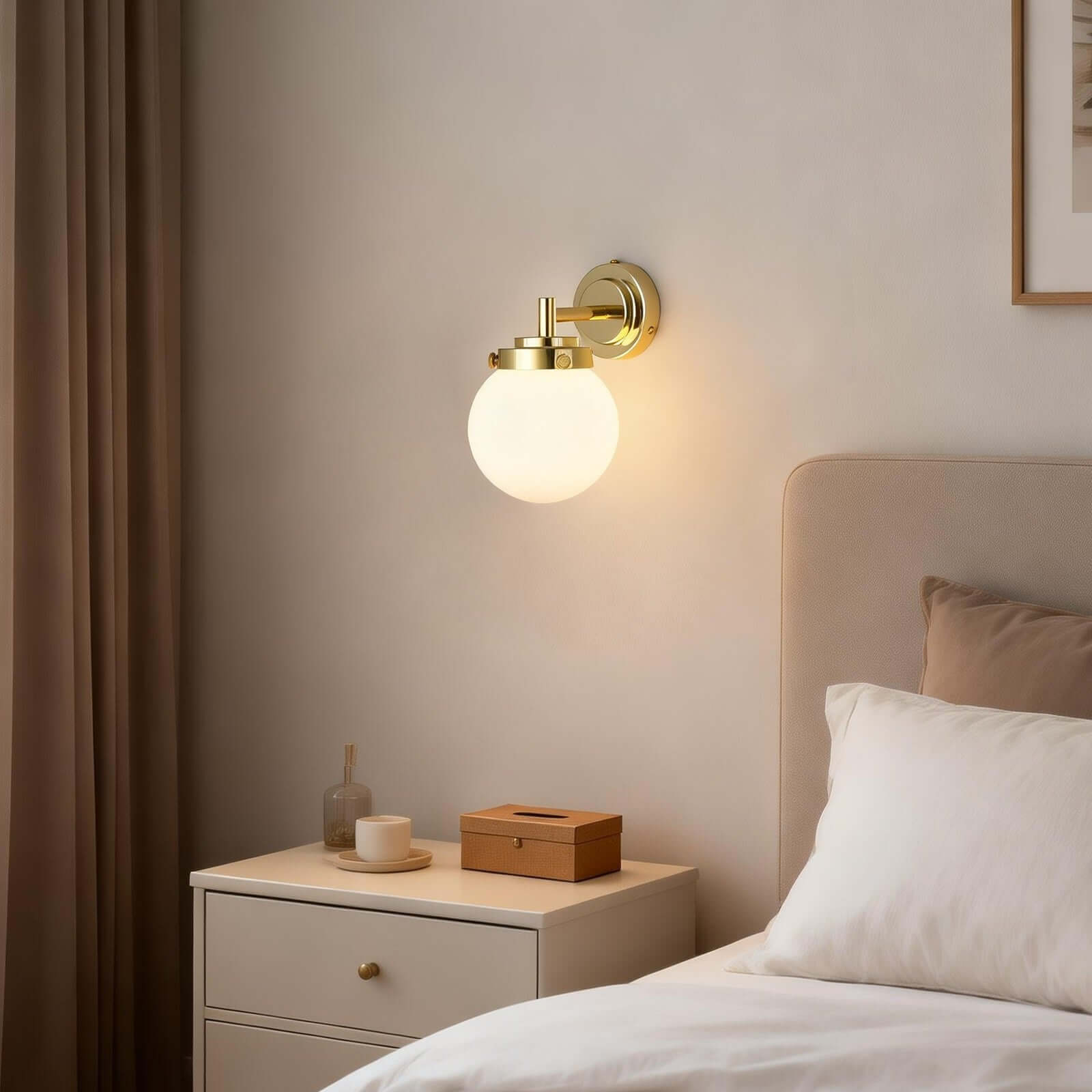 Vorexa Wall Lamp – Modern Milk Glass Sconce for Hallways | Rossolighting