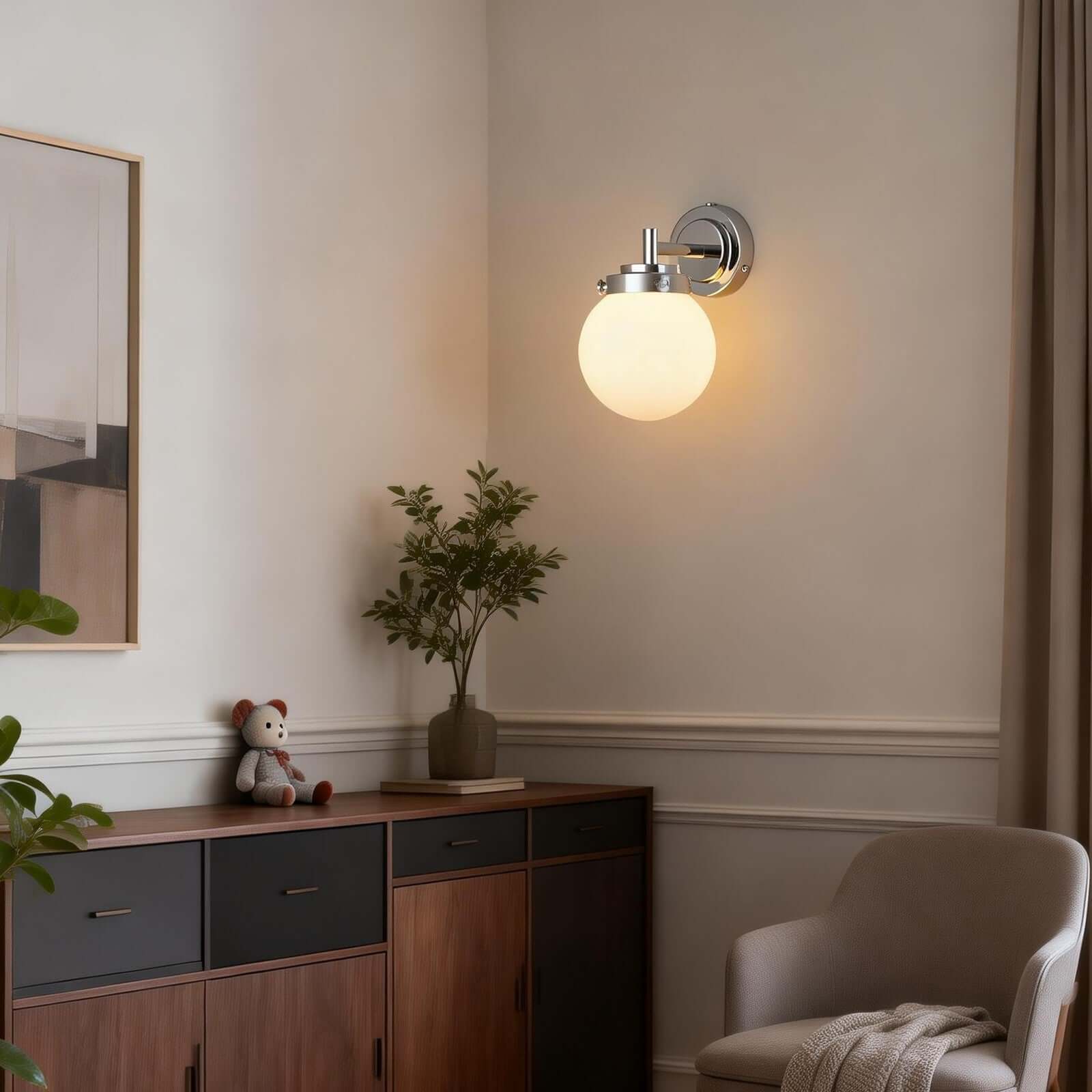 Vorexa Wall Lamp – Modern Milk Glass Sconce for Hallways | Rossolighting
