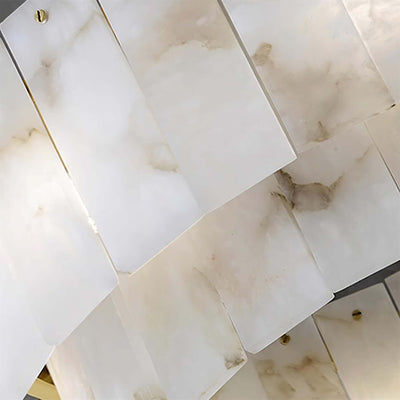 Vorlis Alabaster Chandelier | Modern Brass Dining Room Light | Rossolighting