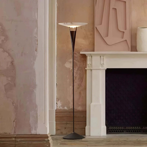Vylara Floor Lamp - Minimalist Alabaster Corner Lamp for Living Room