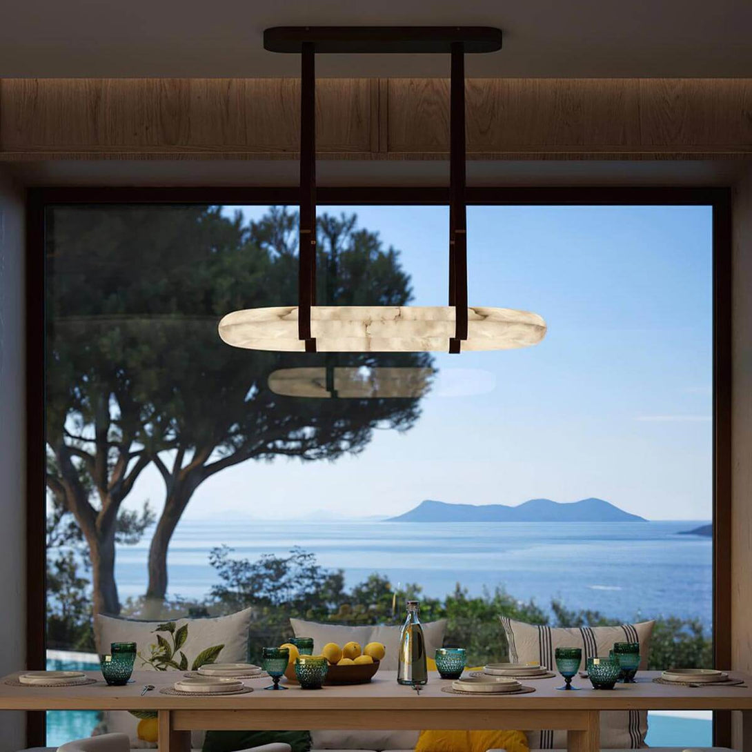 Zalonix Chandelier – Alabaster Retro Chandelier for Dining Room