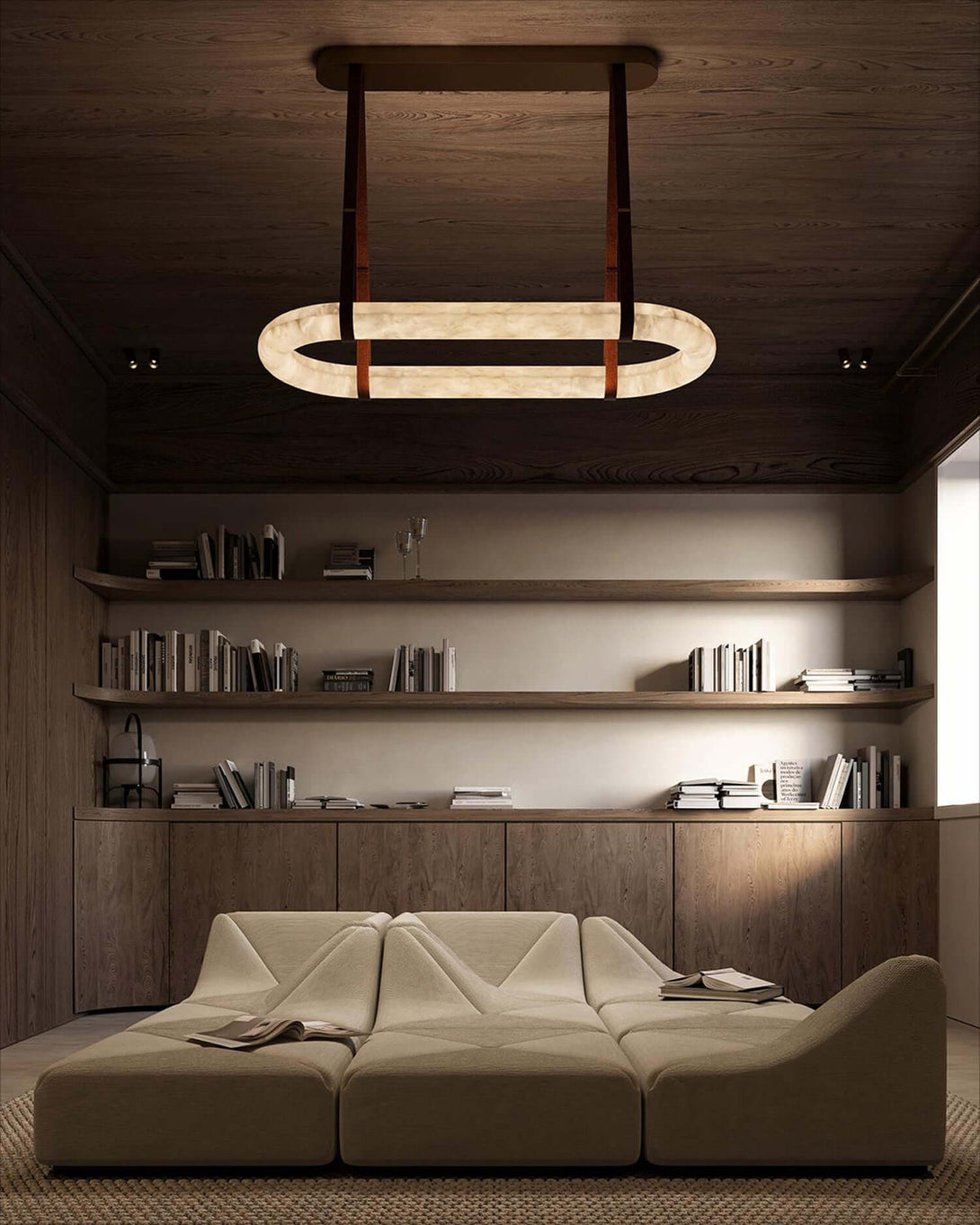 Zalonix Chandelier – Alabaster Retro Chandelier for Dining Room