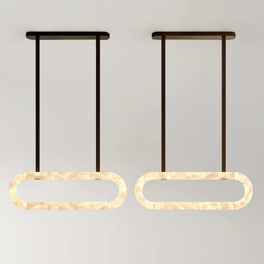 Zalonix Chandelier – Alabaster Retro Chandelier for Dining Room