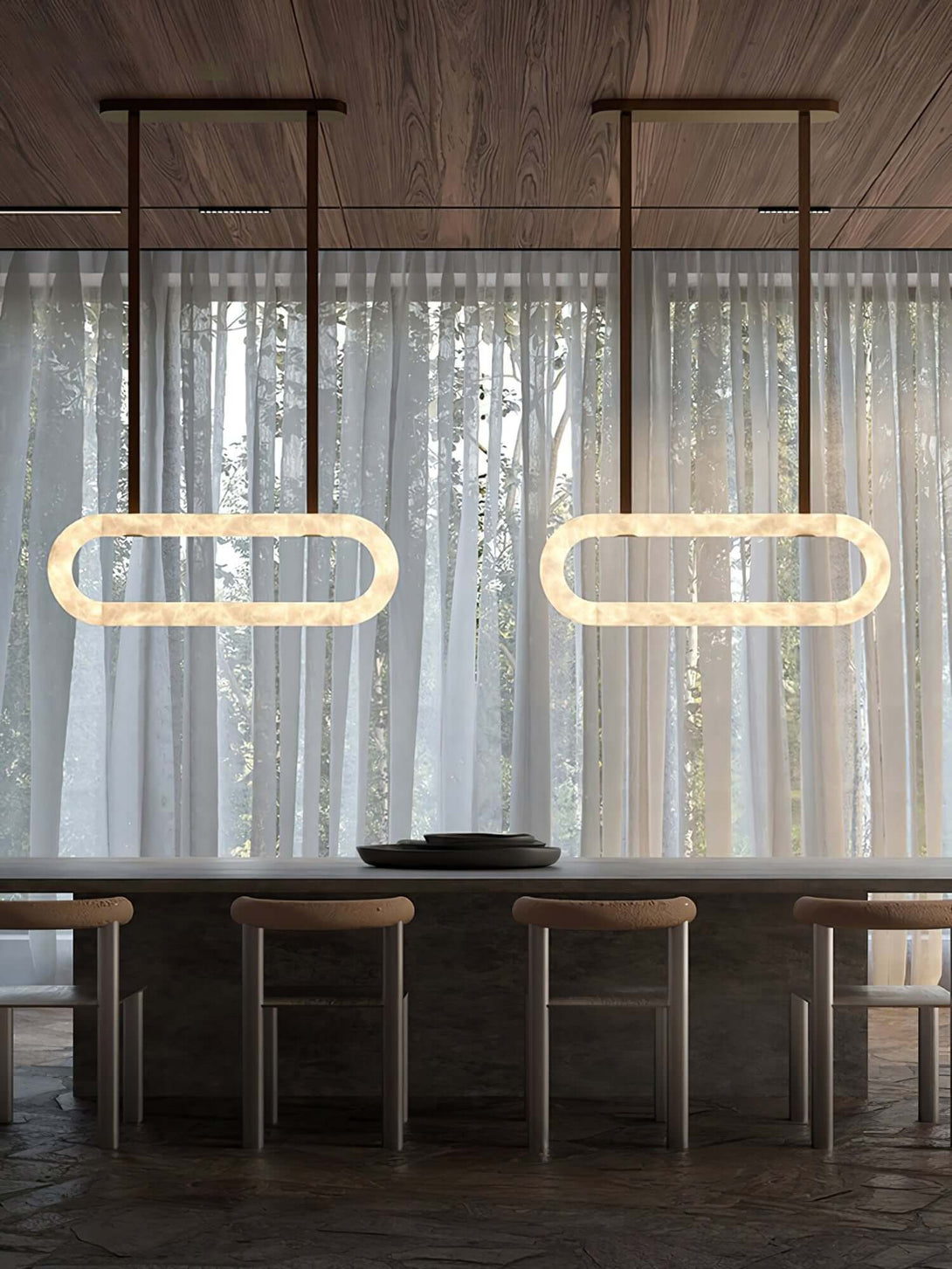 Zalonix Chandelier – Alabaster Retro Chandelier for Dining Room