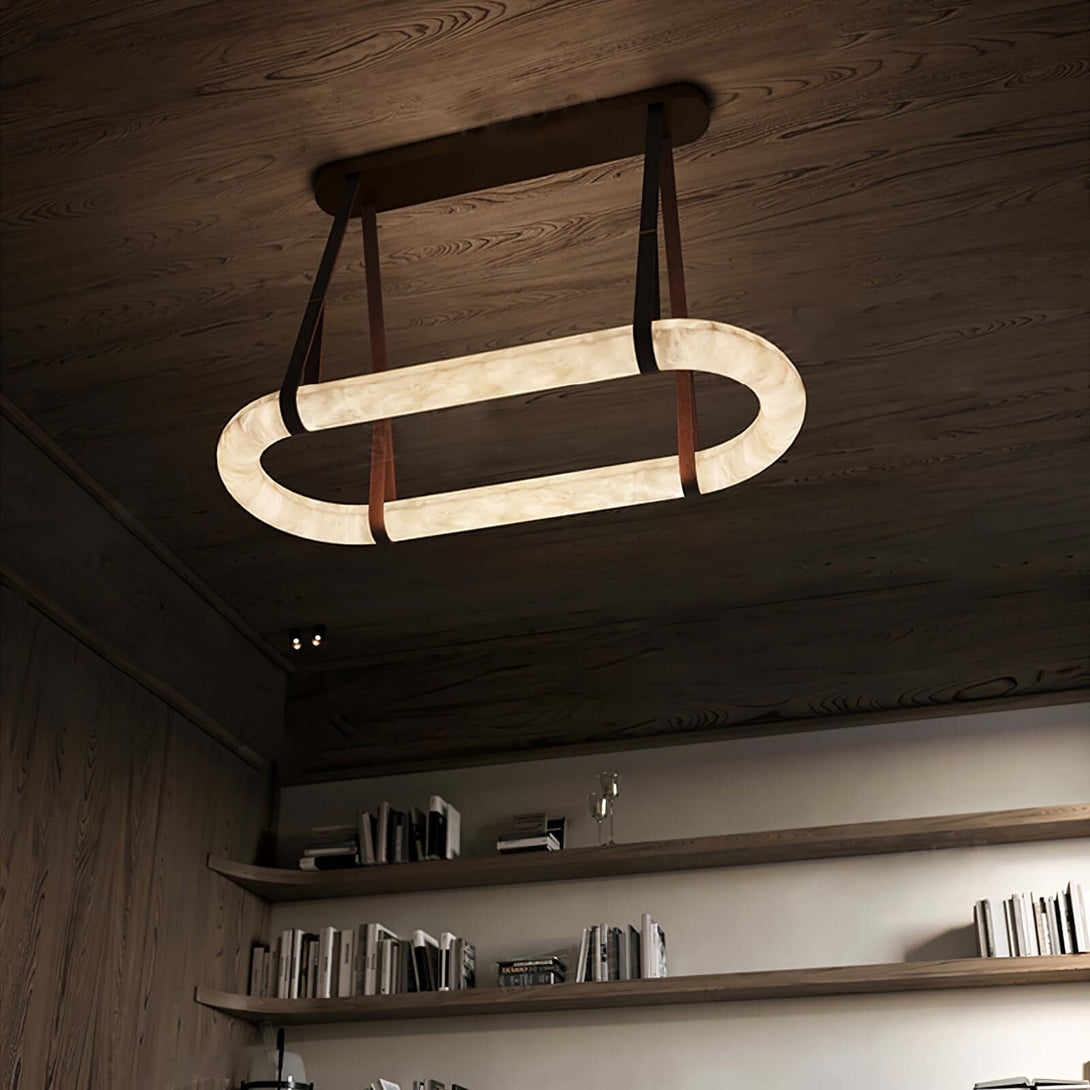 Zalonix Chandelier – Alabaster Retro Chandelier for Dining Room