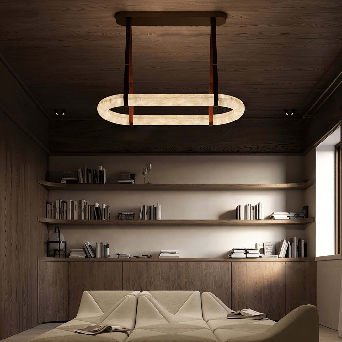 Zalonix Chandelier – Alabaster Retro Chandelier for Dining Room