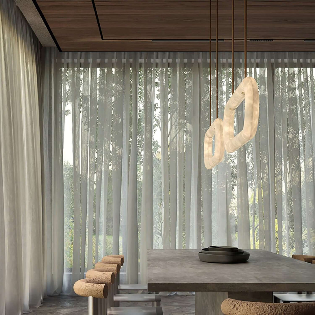 Zalonix Chandelier – Alabaster Retro Chandelier for Dining Room