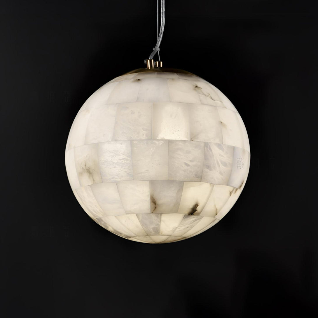 Zarqe Alabaster Pendant Light - Spherical Design, 28cm/35cm Diameter, Perfect for Kitchen Pendant Light Fixtures