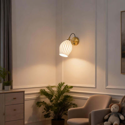 Zavira Wall Lamp – Ceramic Wall Sconce with Switch Design | Rossolighting