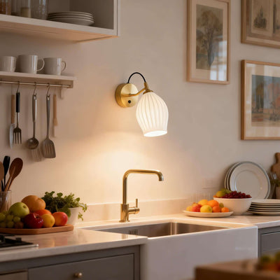 Zavira Wall Lamp – Ceramic Wall Sconce with Switch Design | Rossolighting