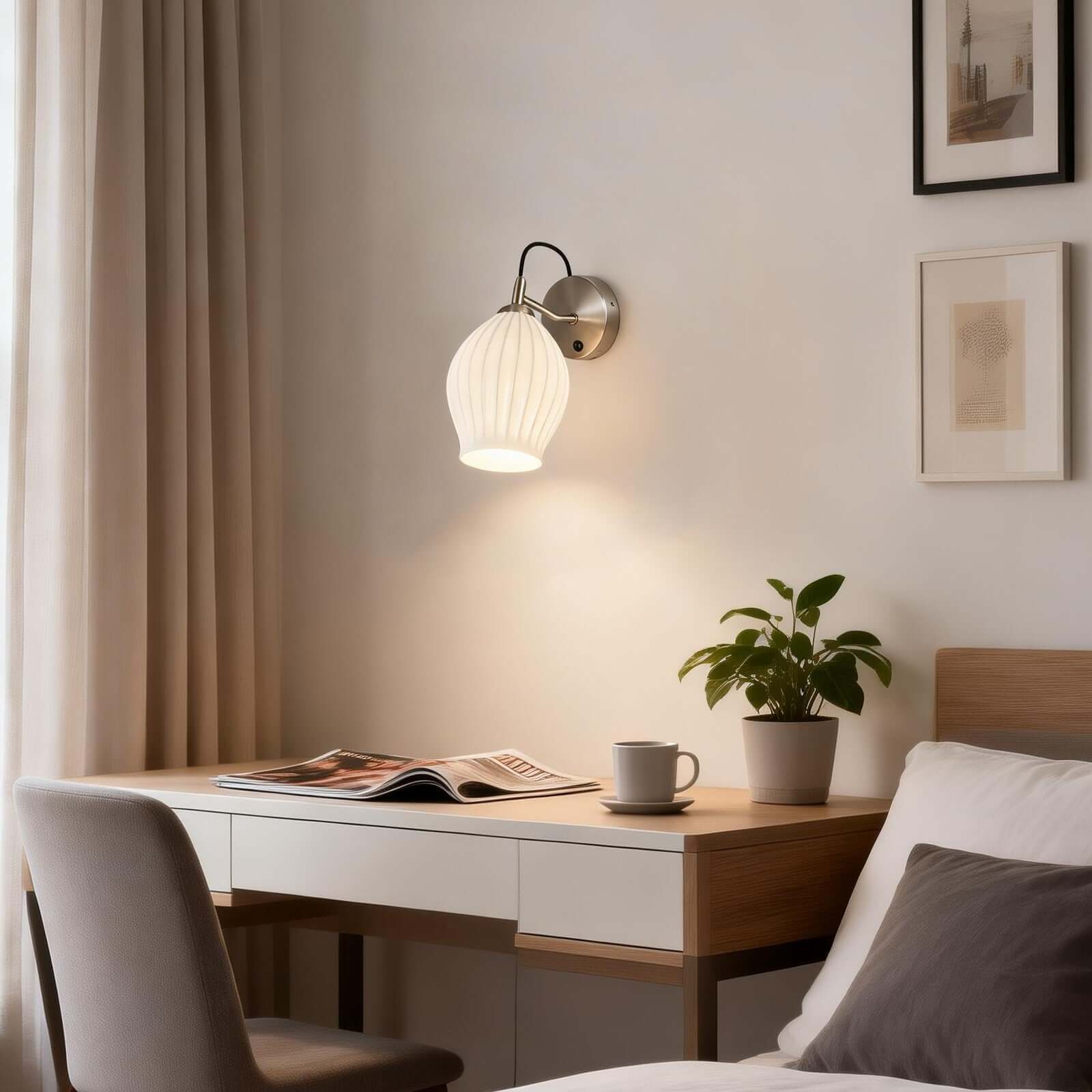 Zavira Wall Lamp – Ceramic Wall Sconce with Switch Design | Rossolighting