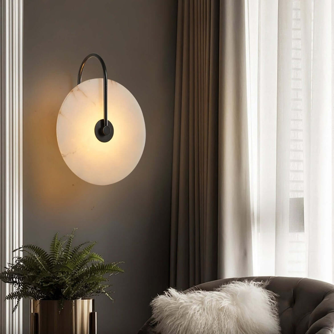 Zayro Wall Sconce – Alabaster Wall Sconce Bedside Lights