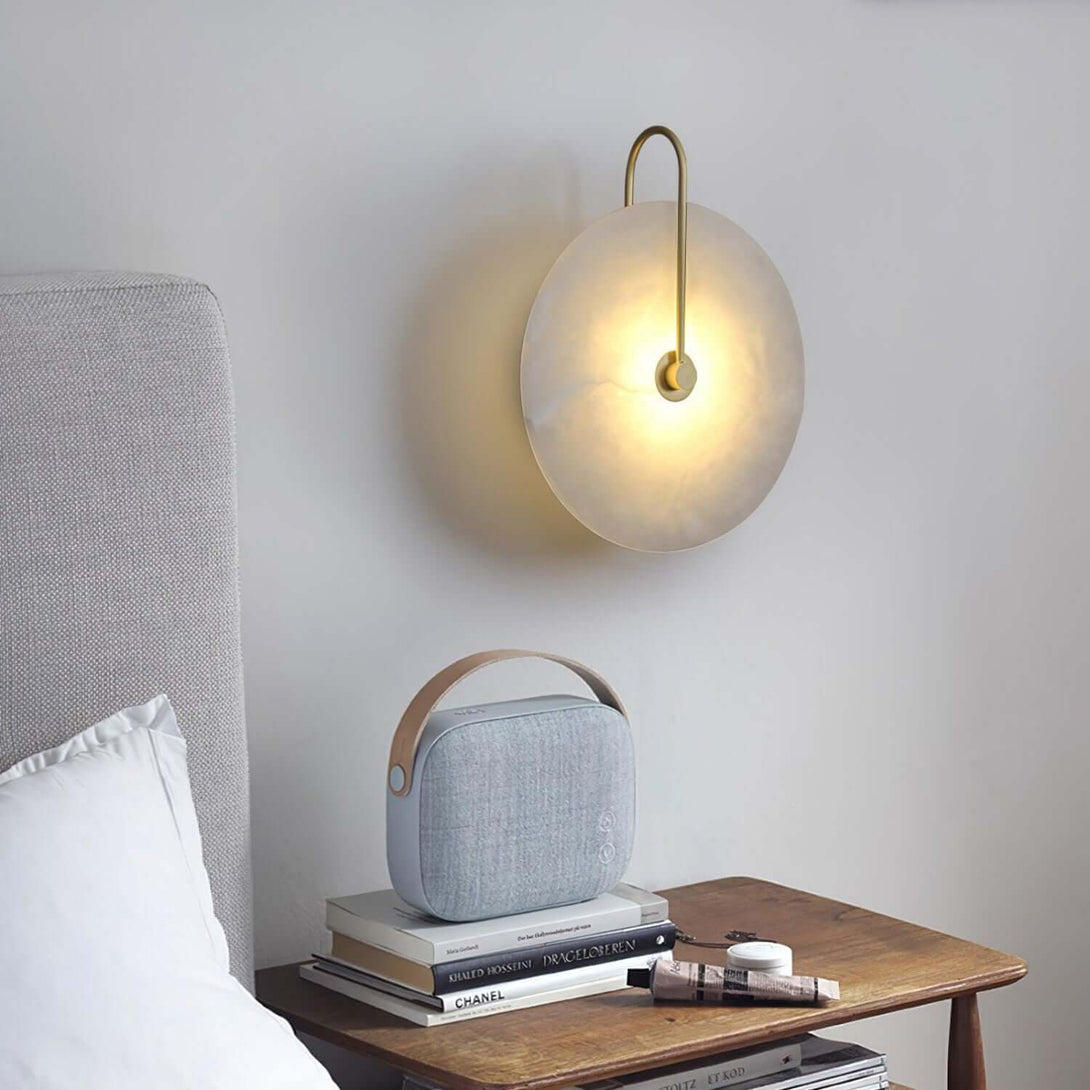 Zayro Wall Sconce – Alabaster Wall Sconce Bedside Lights