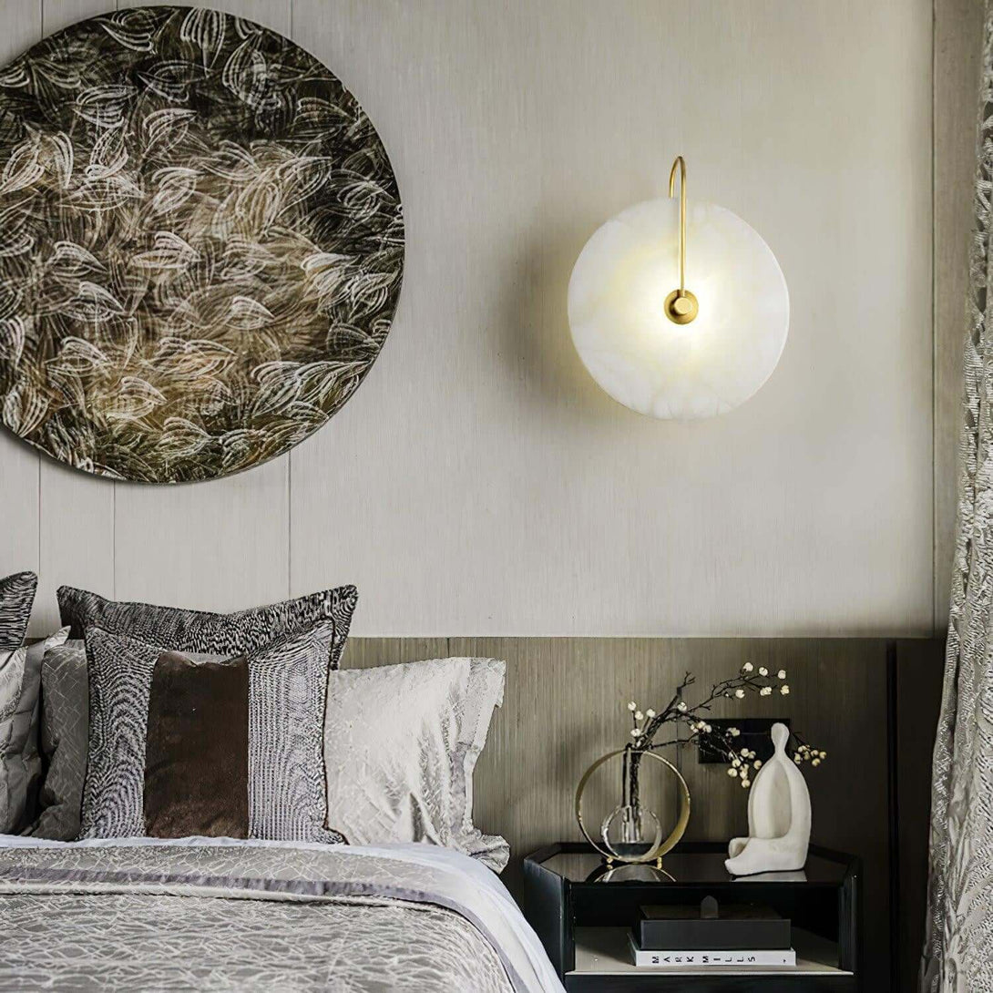 Zayro Wall Sconce – Alabaster Wall Sconce Bedside Lights