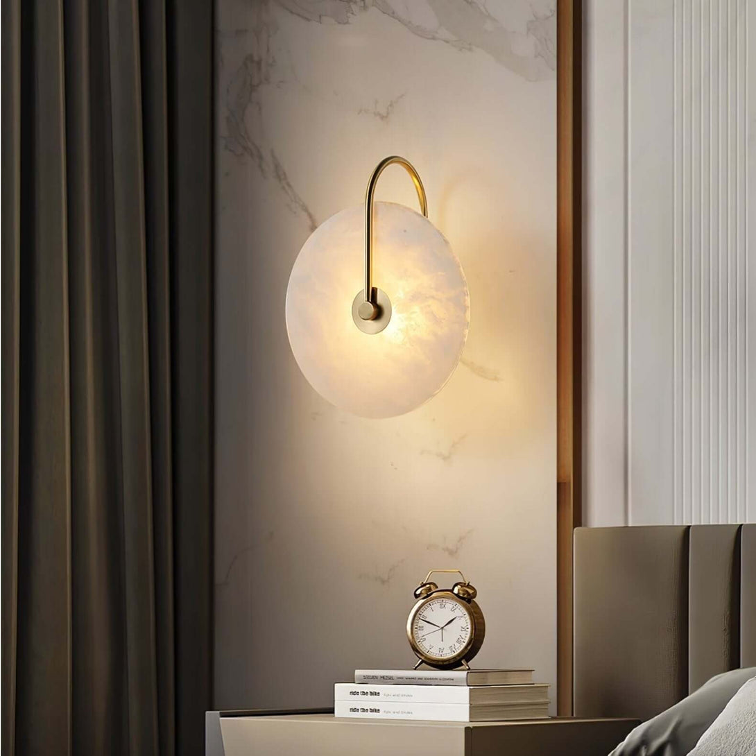 Zayro Wall Sconce – Alabaster Wall Sconce Bedside Lights