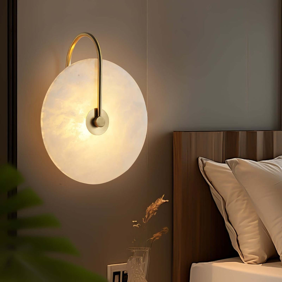 Zayro Wall Sconce – Alabaster Wall Sconce Bedside Lights