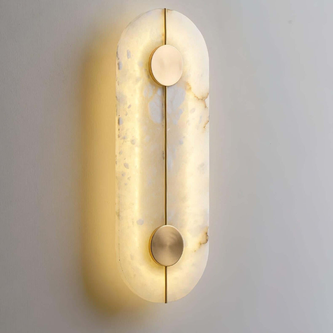 Zaytro Wall Sconce – Alabaster Wall Sconce, Modern Brass Style