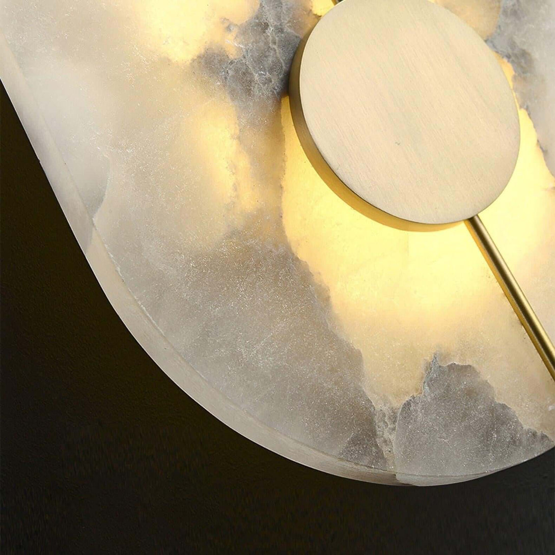 Zaytro Wall Sconce – Alabaster Wall Sconce, Modern Brass Style