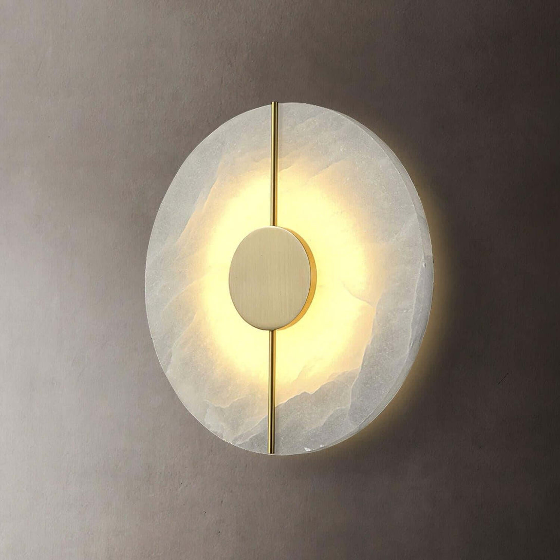 Zaytro Wall Sconce – Alabaster Wall Sconce, Modern Brass Style