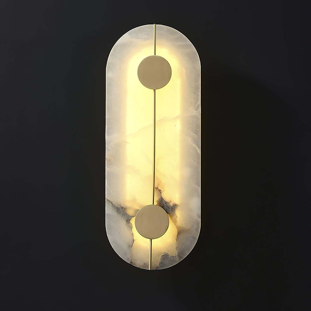 Zaytro Wall Sconce – Alabaster Wall Sconce, Modern Brass Style
