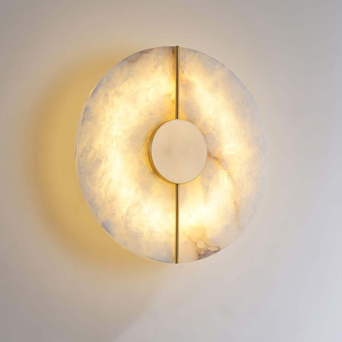 Zaytro Wall Sconce – Alabaster Wall Sconce, Modern Brass Style