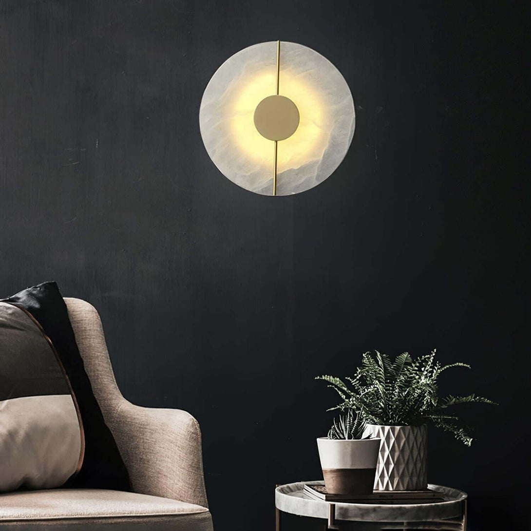 Zaytro Wall Sconce – Alabaster Wall Sconce, Modern Brass Style