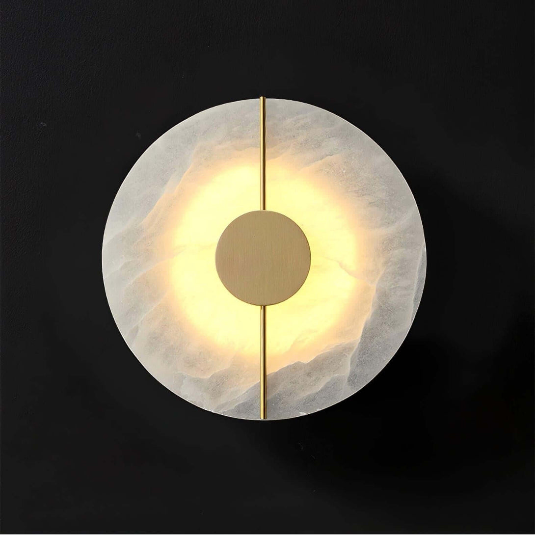 Zaytro Wall Sconce – Alabaster Wall Sconce, Modern Brass Style