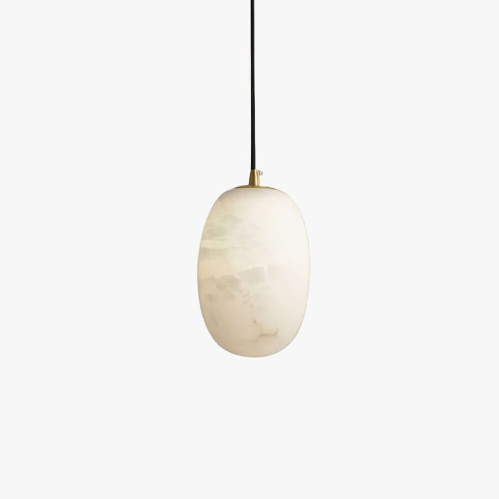Zelino pendant light featuring alabaster design, perfect for kitchen island lighting, MCM style, dimensions Dia 10cm x H 15cm.