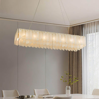 Zeltra Alabaster Chandelier | Brass Dining Room Lighting | Rossolighting