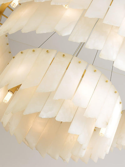 Zeltra Alabaster Chandelier | Brass Dining Room Lighting | Rossolighting