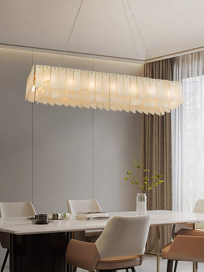 Zeltra Alabaster Chandelier | Brass Dining Room Lighting | Rossolighting
