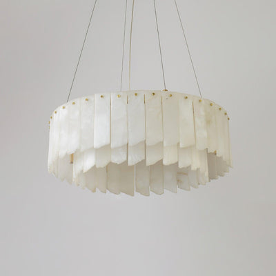 Zeltra Alabaster Chandelier | Brass Dining Room Lighting | Rossolighting