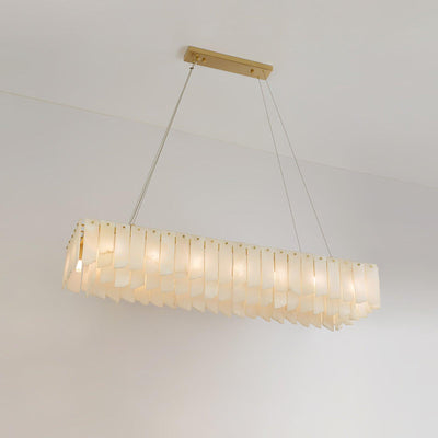 Zeltra Alabaster Chandelier | Brass Dining Room Lighting | Rossolighting