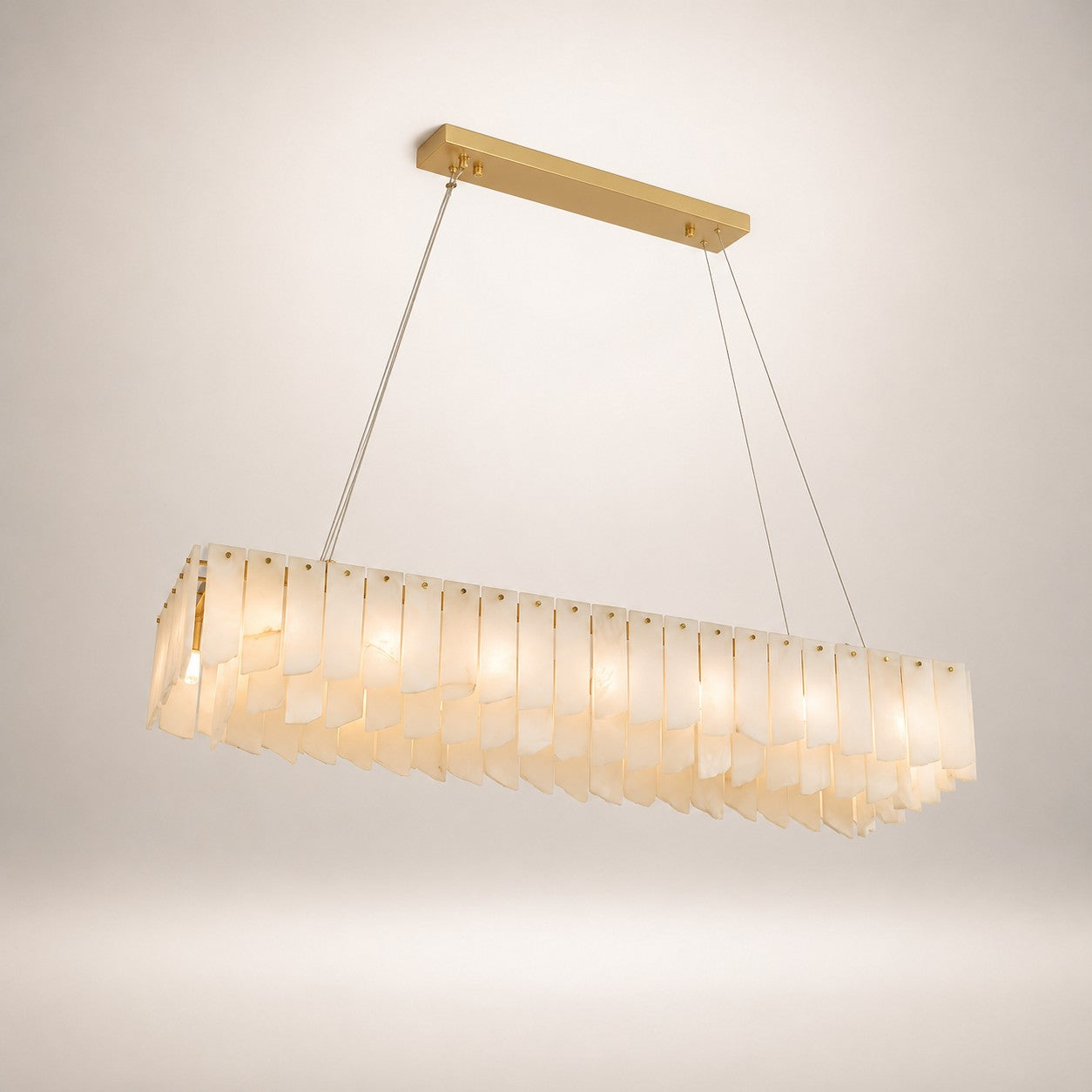 Zeltra Alabaster Chandelier | Brass Dining Room Lighting | Rossolighting