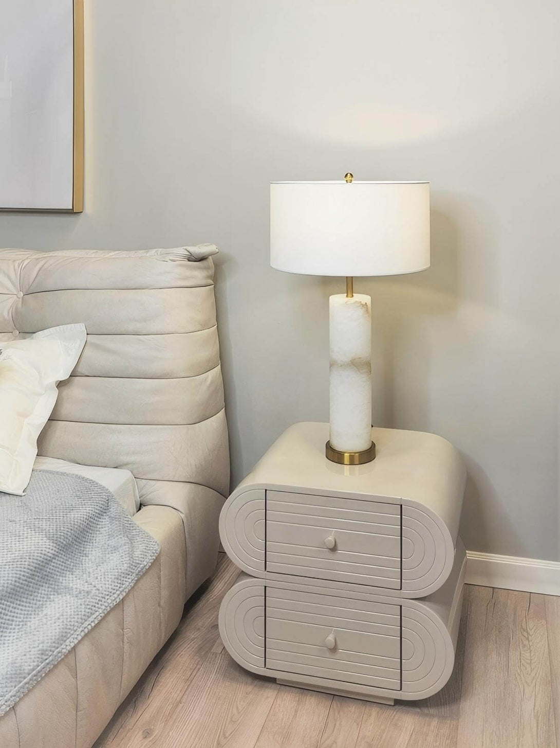 Zeytu Table Lamp – Alabaster Table Lamp, Modern Table Light