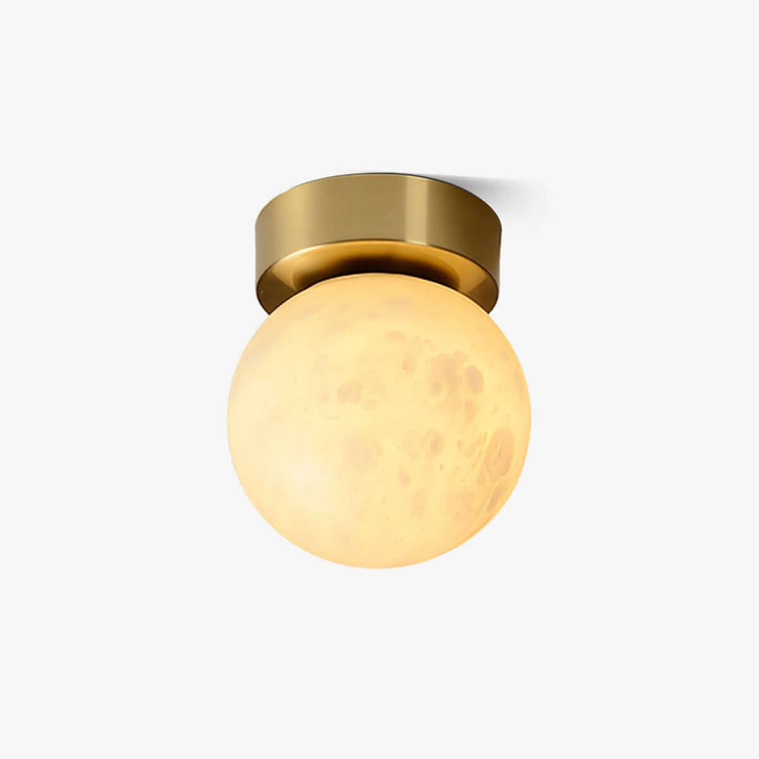 Zolume Ceiling Light - 15cm art deco alabaster semi flush ceiling light for small bathrooms.