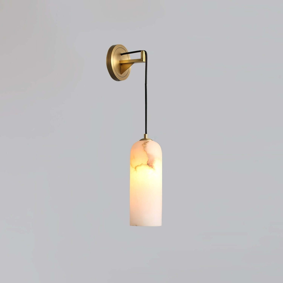 Zoryn Wall Sconce – Alabaster Wall Sconce Brass Light Fixture
