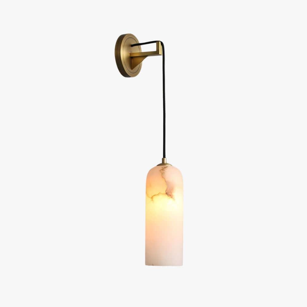 Zoryn Wall Sconce – Alabaster Wall Sconce Brass Light Fixture