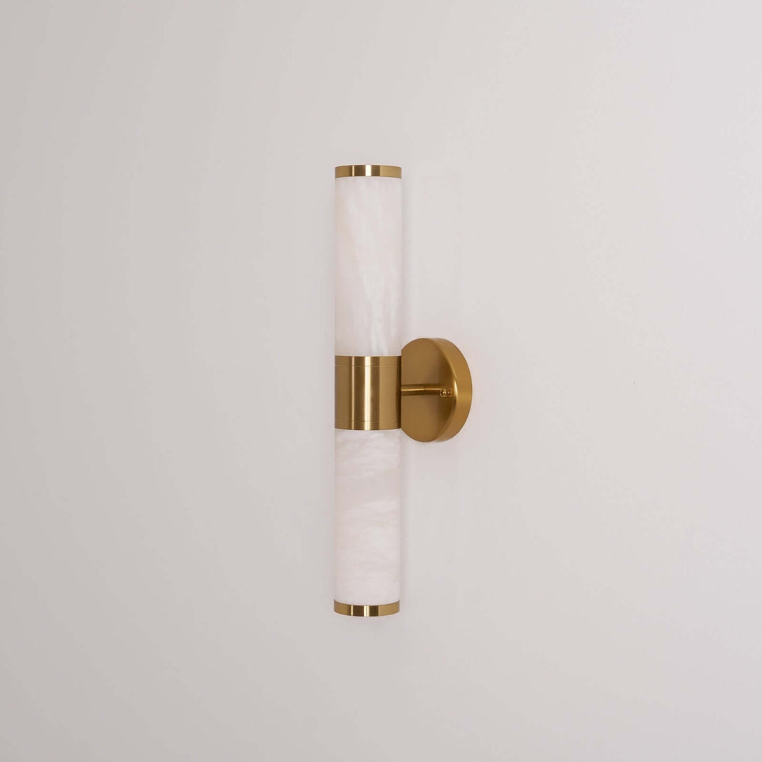 Zylet Wall Sconce – Alabaster Wall Sconce with Brass Finish