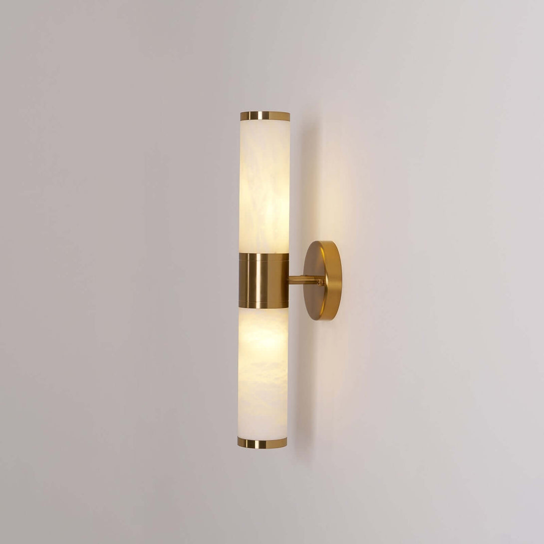 Zylet Wall Sconce – Alabaster Wall Sconce with Brass Finish