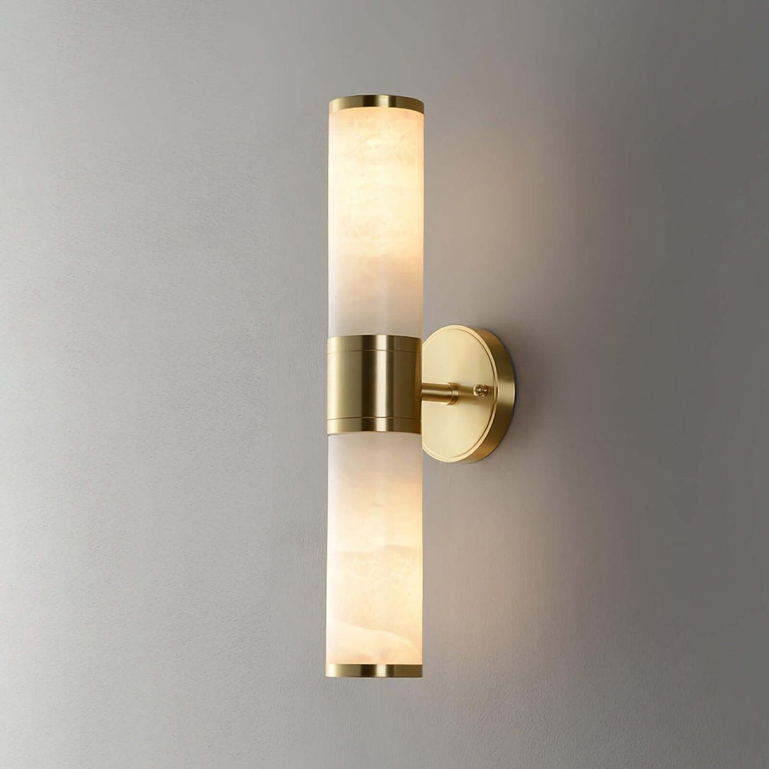 Zylet Wall Sconce – Alabaster Wall Sconce with Brass Finish