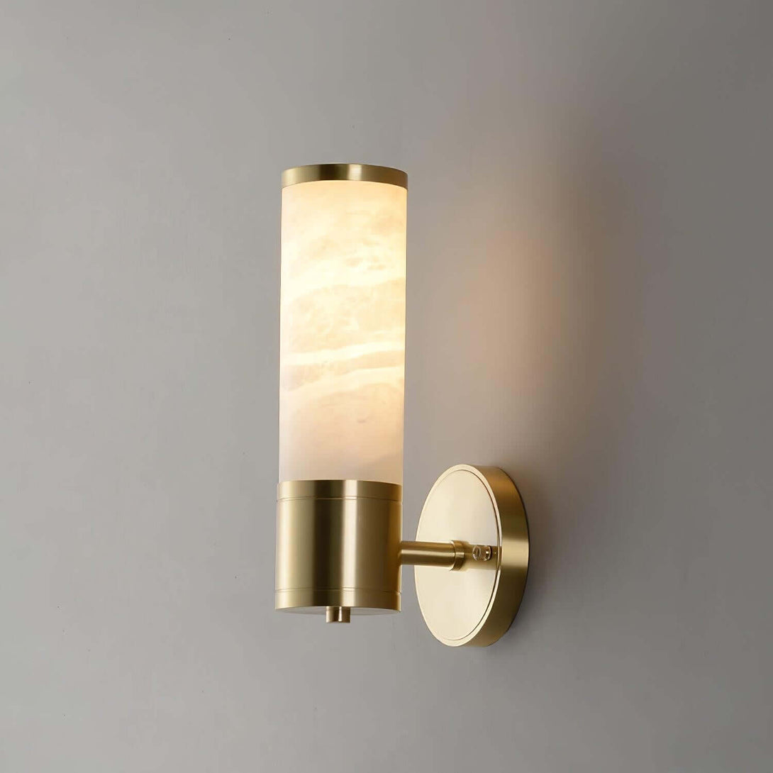 Zylet Wall Sconce – Alabaster Wall Sconce with Brass Finish