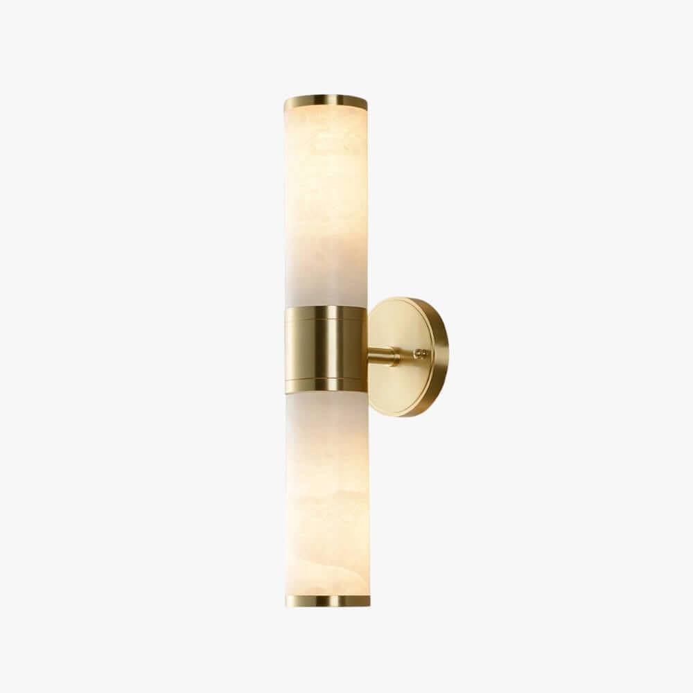 Zylet Wall Sconce – Alabaster Wall Sconce with Brass Finish