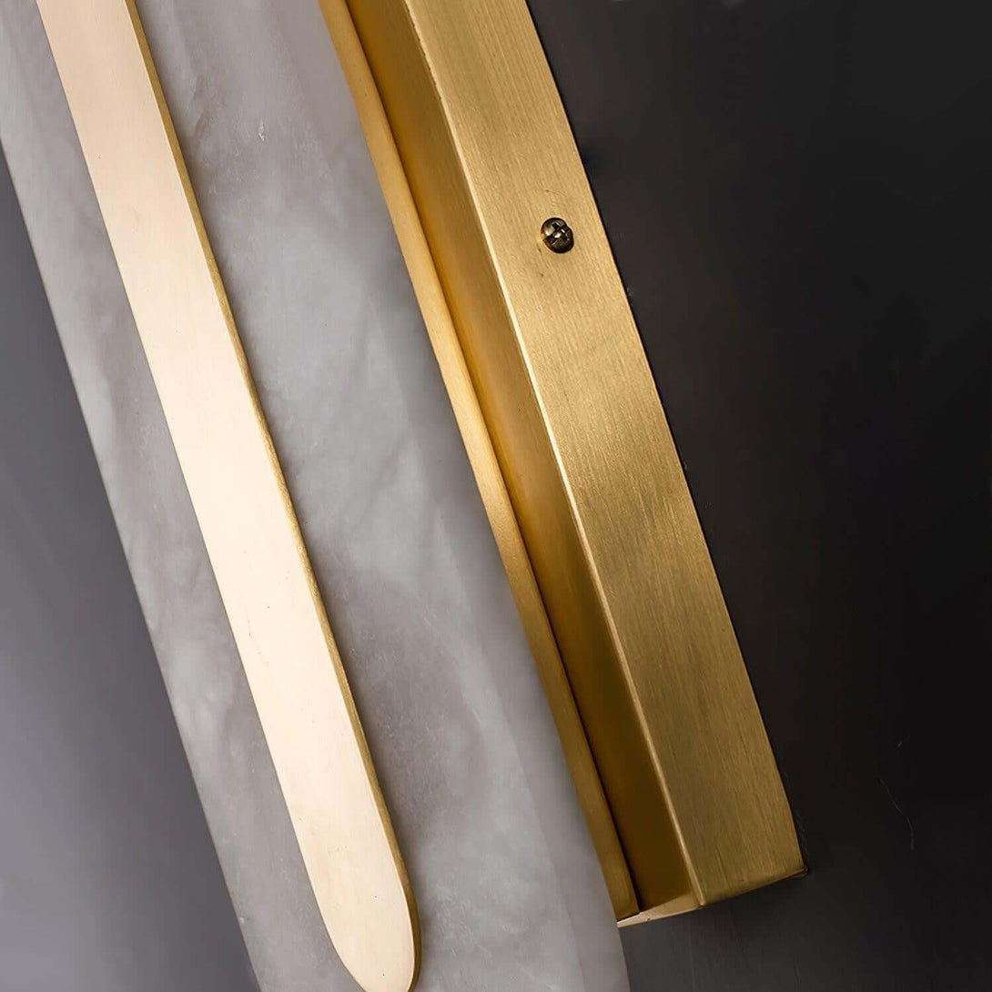 Zymera Alabaster Wall Sconce with Brass Accent Light